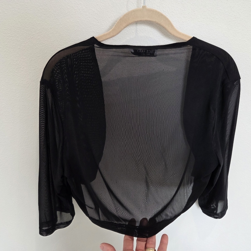 Grace Karin Black Sheer Cropped Bolero Women's Medium Stretchy - Picture 2 of 6